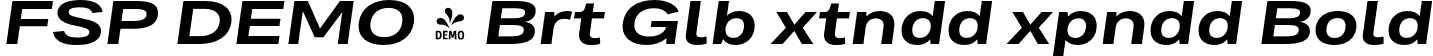 FSP DEMO - Brt Glb xtndd xpndd Bold font | Fontspring-DEMO-brutaglbextended-bolditalic.otf