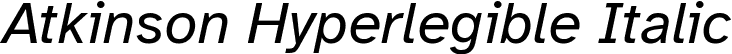 Atkinson Hyperlegible Italic font | AtkinsonHyperlegible-Italic.ttf