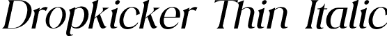 Dropkicker Thin Italic font | Dropkicker-ThinItalic.otf