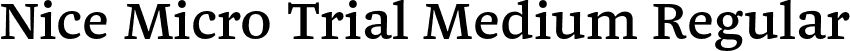 Nice Micro Trial Medium Regular font | NiceMicroTrial-Medium.otf