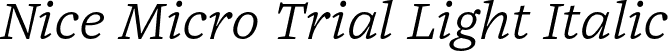 Nice Micro Trial Light Italic font | NiceMicroTrial-LightItalic.otf