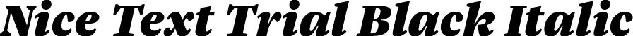 Nice Text Trial Black Italic font | NiceTextTrial-BlackItalic.otf
