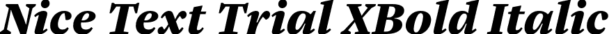 Nice Text Trial XBold Italic font | NiceTextTrial-XBoldItalic.otf