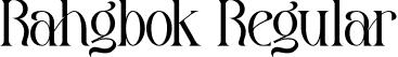 Rahgbok Regular font | Rahgbok.otf