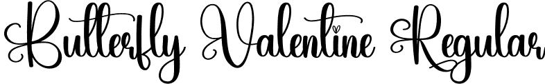 Butterfly Valentine Regular font | Butterfly-Valentine.otf