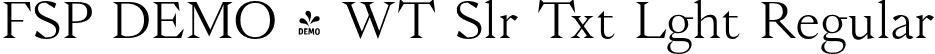 FSP DEMO - WT Slr Txt Lght Regular font | Fontspring-DEMO-wtsolaire-textlight.otf