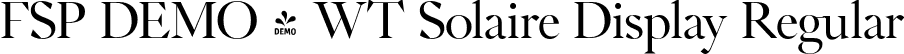 FSP DEMO - WT Solaire Display Regular font | Fontspring-DEMO-wtsolaire-displayregular.otf