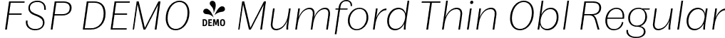 FSP DEMO - Mumford Thin Obl Regular font | Fontspring-DEMO-mumford-thinobl.otf