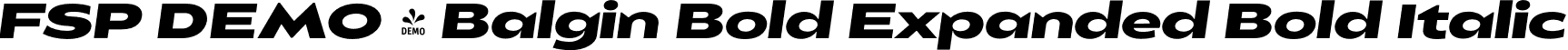 FSP DEMO - Balgin Bold Expanded Bold Italic font | Fontspring-DEMO-balgin-boldexpandeditalic.otf