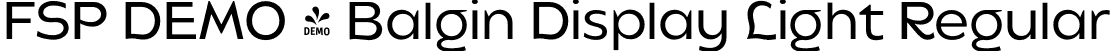 FSP DEMO - Balgin Display Light Regular font | Fontspring-DEMO-balgindisplay-light.otf