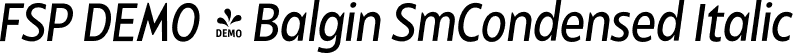 FSP DEMO - Balgin SmCondensed Italic font | Fontspring-DEMO-balgin-regularsmcondenseditalic.otf