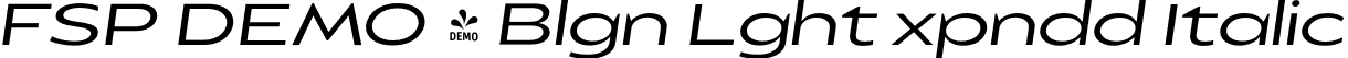 FSP DEMO - Blgn Lght xpndd Italic font | Fontspring-DEMO-balgin-lightexpandeditalic.otf