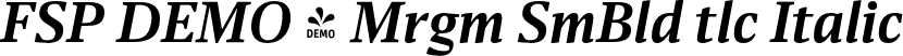 FSP DEMO - Mrgm SmBld tlc Italic font | Fontspring-DEMO-miragemsemiboldtalic.otf