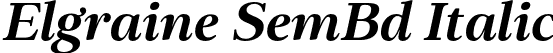 Elgraine SemBd Italic font | Elgraine-SemiBoldItalic.otf