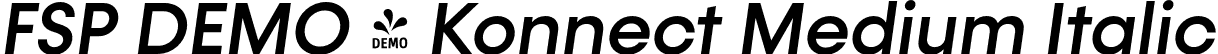 FSP DEMO - Konnect Medium Italic font | Fontspring-DEMO-konnect-mediumitalic.otf