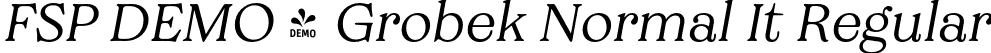 FSP DEMO - Grobek Normal It Regular font | Fontspring-DEMO-grobek-normalit.otf