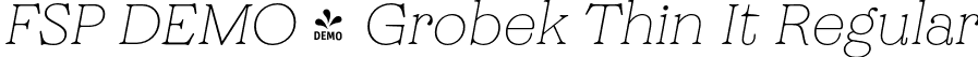 FSP DEMO - Grobek Thin It Regular font | Fontspring-DEMO-grobek-thinit.otf