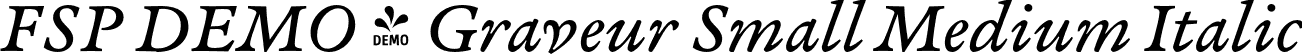 FSP DEMO - Graveur Small Medium Italic font | Fontspring-DEMO-graveur-smallmediumitalic.otf