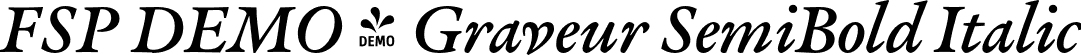 FSP DEMO - Graveur SemiBold Italic font | Fontspring-DEMO-graveur-semibolditalic.otf