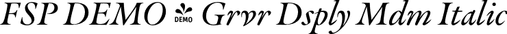 FSP DEMO - Grvr Dsply Mdm Italic font | Fontspring-DEMO-graveur-displaymediumitalic.otf