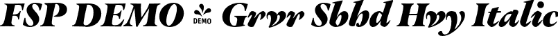 FSP DEMO - Grvr Sbhd Hvy Italic font | Fontspring-DEMO-graveur-subheadheavyitalic.otf