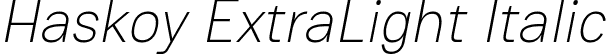 Haskoy ExtraLight Italic font | Haskoy-ExtraLightItalic.ttf