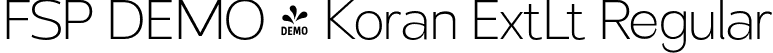 FSP DEMO - Koran ExtLt Regular font | Fontspring-DEMO-koran-extralight.otf