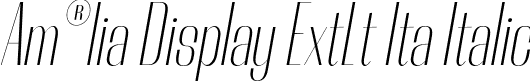 Am®lia Display ExtLt Ita Italic font | Rebeqa-ExtraLightItalic.otf