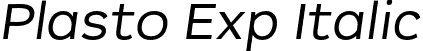 Plasto Exp Italic font | PlastoTrial-ExpandedItalic.otf