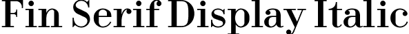 Fin Serif Display Italic font | FinSerifDisplay-Regular.ttf