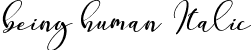 being human Italic font | being human italic - demo.ttf