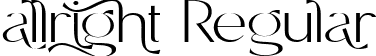 allright Regular font | allright.ttf