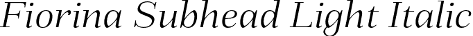 Fiorina Subhead Light Italic font | Mint-Type-FiorinaSubhead-LightItalic.otf