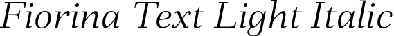 Fiorina Text Light Italic font | Mint-Type-FiorinaText-LightItalic.otf