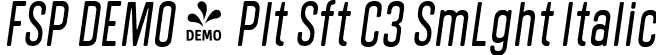 FSP DEMO - Plt Sft C3 SmLght Italic font | Fontspring-DEMO-polatesoftc3-semilightitalic.ttf