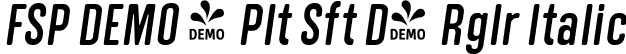 FSP DEMO - Plt Sft D4 Rglr Italic font | Fontspring-DEMO-polatesoftd4-italic.ttf