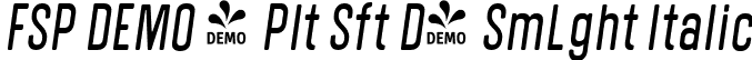 FSP DEMO - Plt Sft D4 SmLght Italic font | Fontspring-DEMO-polatesoftd4-semilightitalic.ttf