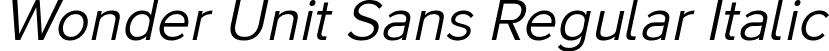 Wonder Unit Sans Regular Italic font | wonderunitsans-regularitalic.ttf