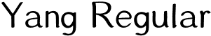 Yang Regular font | yang.otf