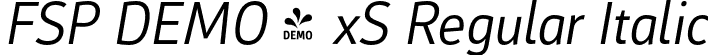 FSP DEMO - xS Regular Italic font | Fontspring-DEMO-saldaxs-regularit.otf