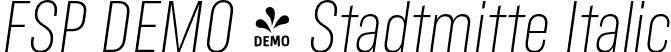 FSP DEMO - Stadtmitte Italic font | Fontspring-DEMO-stadtmitte-regularitalic.otf