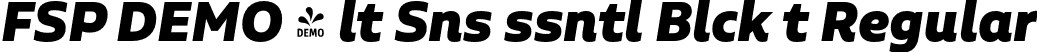 FSP DEMO - lt Sns ssntl Blck t Regular font | Fontspring-DEMO-aaltosansessential-blackit.otf