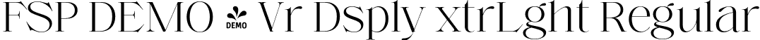 FSP DEMO - Vr Dsply xtrLght Regular font | Fontspring-DEMO-voire-displayextralight.otf