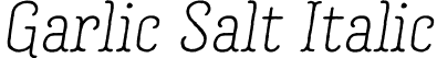 Garlic Salt Italic font | garlicsalt-italic.otf
