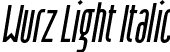 Wurz Light Italic font | Wurz-light-italic.otf