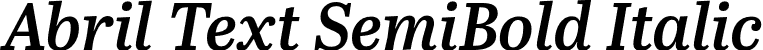 Abril Text SemiBold Italic font | Abril_Text_SemiBoldItalic.otf