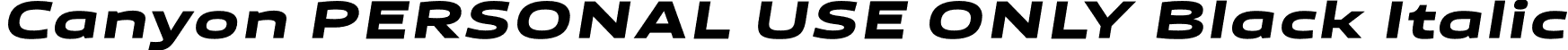 Canyon PERSONAL USE ONLY Black Italic font | CanyonPersonalUseOnlyBlackItalic-3z2Yz.otf