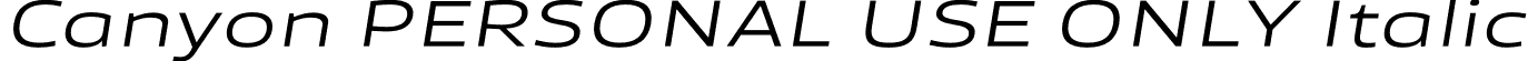 Canyon PERSONAL USE ONLY Italic font | CanyonPersonalUseOnlyRegularItalic-ax1K9.otf