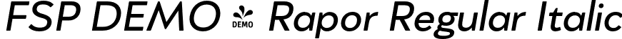 FSP DEMO - Rapor Regular Italic font | Fontspring-DEMO-rapor-regularitalic.otf