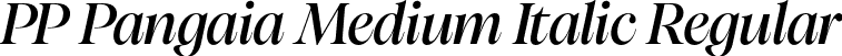 PP Pangaia Medium Italic Regular font | PPPangaia-MediumItalic.otf
